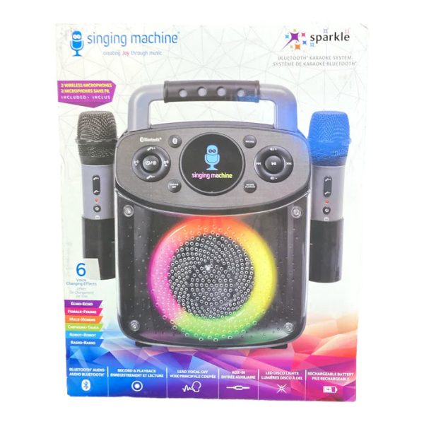 SINGING MACHINE MINI SPARKLE - BLUETOOTH KARAOKE - BLACK Supply