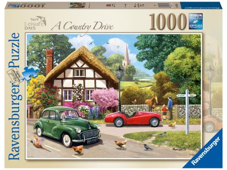 RAVENSBURGER 176410 - LEISURE DAYS NO 9 A COUNTRY DRIVE  1000 PIECE PUZZLE Hot on Sale