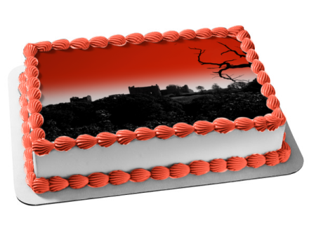 Castle Ruins Halloween Spooky Scary Haunted Edible Cake Topper Image ABPID52799 Online Sale