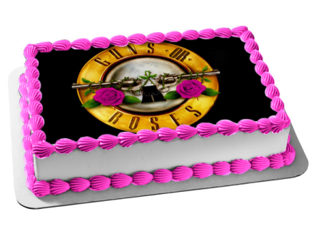 Guns or Roses Gender Reveal Edible Cake Topper Image ABPID53018 Cheap