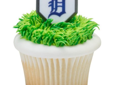 MLB® Home Plate Team Logo Cupcake Rings - Detroit Tigers (12 pieces) Online Hot Sale