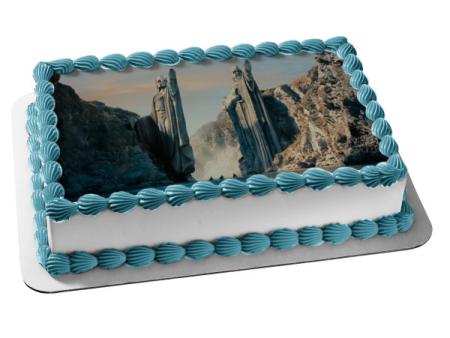 The Lord of the Rings Gate of Argonath Fantasy Movie Edible Cake Topper Image ABPID52865 Fashion