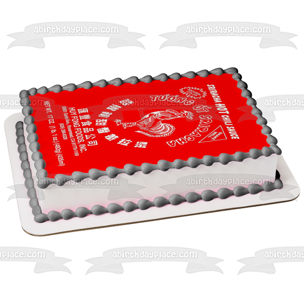 Sriracha Hot Chili Sauce Label Edible Cake Topper Image ABPID52861 Online Hot Sale