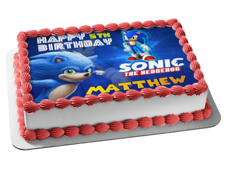 Sega Sonic the Hedgehog Gaming Movie TV Customizable Edible Cake Topper Image ABPID52997 For Cheap