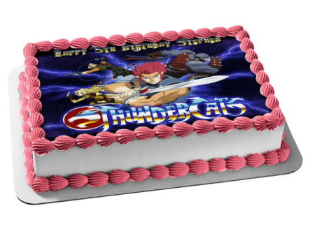 Thundercats Lion-O Cheetara Panthro Tygra Happy Birthday Your Personalized Name Edible Cake Topper Image ABPID52999 Online Hot Sale