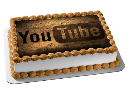 Youtube Video Platform Gamer Content Creator Stylized Logo Edible Cake Topper Image ABPID53021 on Sale