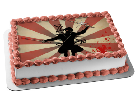 Ninja Samurai Katana Feudal Japanese Warrior Edible Cake Topper Image ABPID52827 Discount