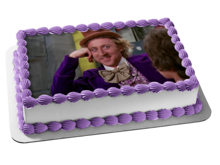 Willy Wonka and the Chocolate Factory Gene Wilder Roald Dahl Film Edible Cake Topper Image ABPID52883 For Sale