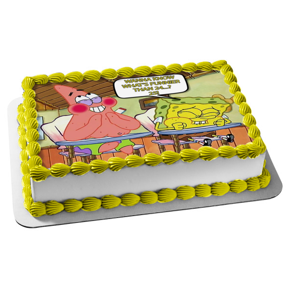 SpongeBob SquarePants Meme Patrick What s Funnier Than 24...? 25!!! Edible Cake Topper Image ABPID52793 Online Sale