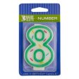 8 Green Sprinkle Numeral Candle Supply