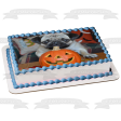 Happy Halloween Jack-O-Lantern Pug Puppy Edible Cake Topper Image ABPID52930 For Sale