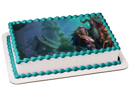 World of Warcraft Night Elf Druid Gaming Edible Cake Topper Image ABPID52807 Hot on Sale