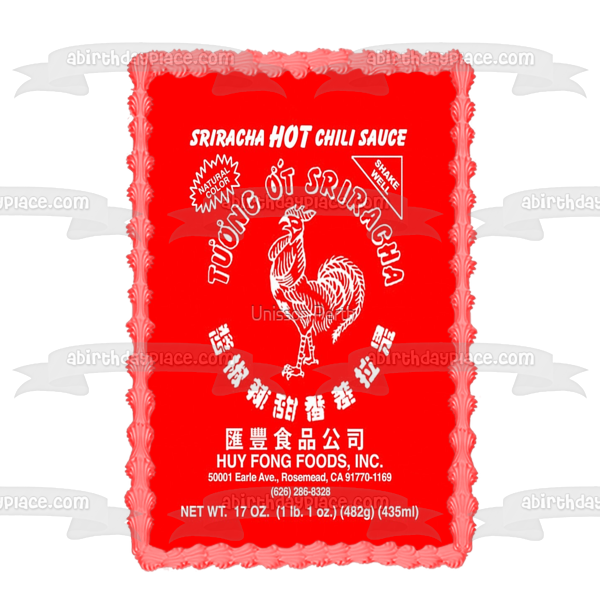 Sriracha Hot Chili Sauce Label Edible Cake Topper Image ABPID52861 Online Hot Sale