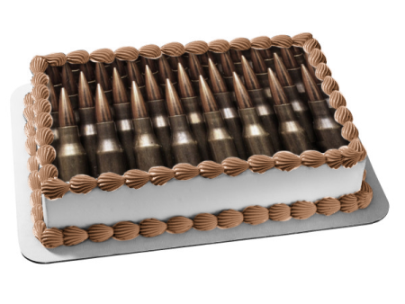 Bullets Rifle Round Ammo Ammunition Guns Military Edible Cake Topper Image ABPID52906 Fashion