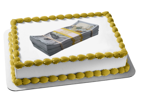 Stack of 100 Dollar Bills Cash Money Edible Cake Topper Image ABPID52953 Fashion