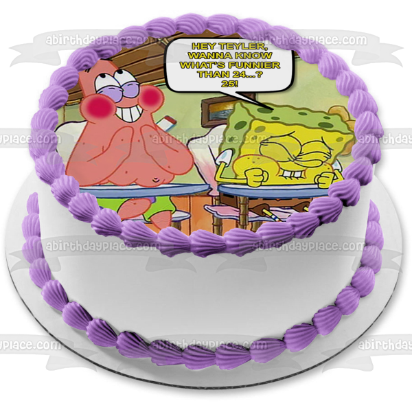 SpongeBob SquarePants Meme Patrick What s Funnier Than 24...? 25!!! Edible Cake Topper Image ABPID52793 Online Sale