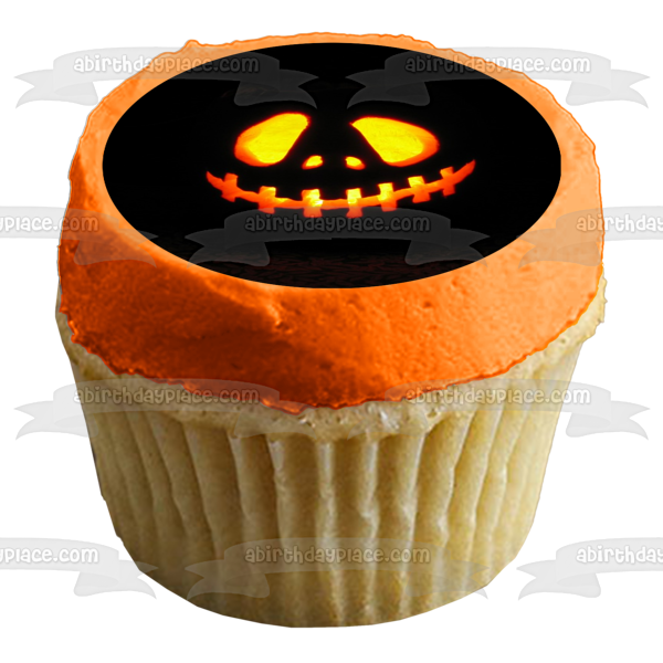 Halloween Pumpkin Jack-O-Lantern Spooky Scary Edible Cake Topper Image ABPID52944 Online Sale