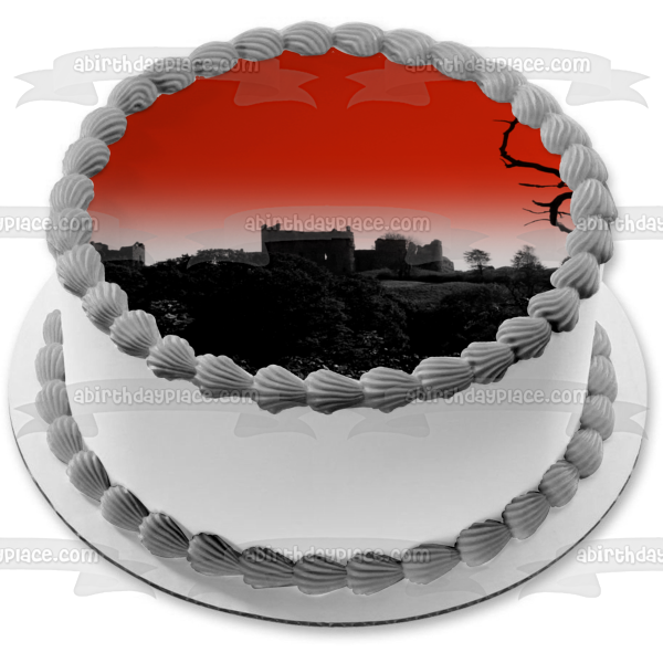 Castle Ruins Halloween Spooky Scary Haunted Edible Cake Topper Image ABPID52799 Online Sale