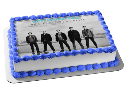 New Kids on the Block 10 Music Band Donnie Jordan Jonathan Joey Danny Edible Cake Topper Image ABPID53026 For Cheap