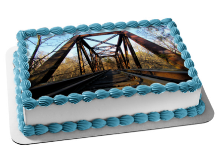 Railroad Railway Train Track Bridge Engineering Edible Cake Topper Image ABPID52890 Supply