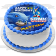 Sonic the Hedgehog Video Game Happy Birthday Personalized Name Edible Cake Topper Image ABPID52996 Discount