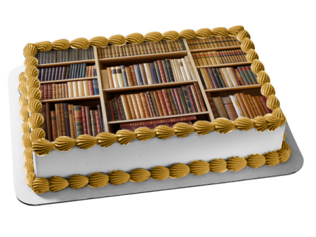 Book Shelf Books Edible Cake Topper Image ABPID52926 Hot on Sale