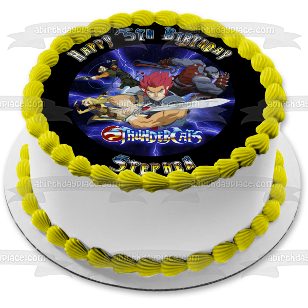 Thundercats Lion-O Cheetara Panthro Tygra Happy Birthday Your Personalized Name Edible Cake Topper Image ABPID52998 For Cheap