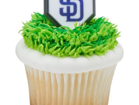 MLB® Home Plate Team Logo Cupcake Rings - San Diego Padres (12 pieces) Supply