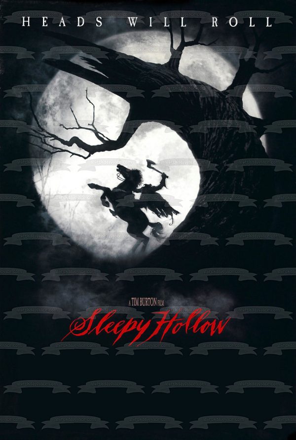 Sleepy Hollow Tim Burton Movie Poster Edible Cake Topper Image ABPID52969 Cheap