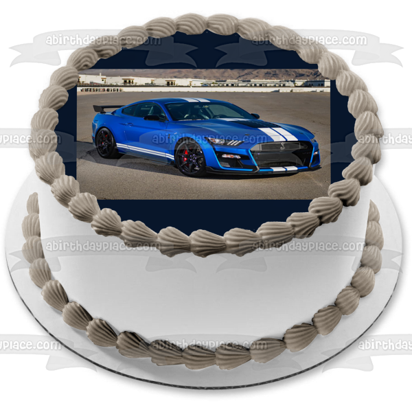 Shelby GT500 Mustangsuper Snake Race Car Edible Cake Topper Image ABPID52814 Online Hot Sale