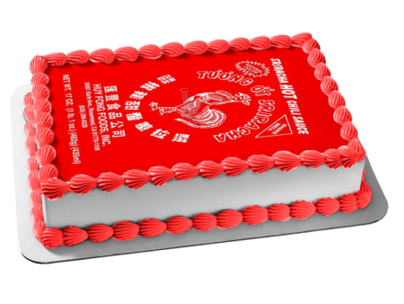 Sriracha Hot Chili Sauce Label Edible Cake Topper Image ABPID52861 Online Hot Sale