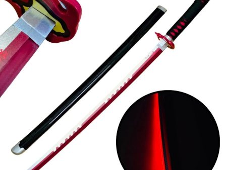 Katana de Tanjiro de Kimetsu no Yaiba de bambú con luces Led S6047 For Cheap