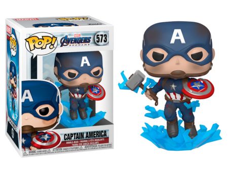 Figura Pop Marvel Avengers Endgame Captain America With Broken Shield & Mjolnir Hot on Sale