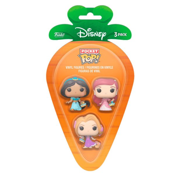 Blister 3 Figuras Carrot Pocket Pop Disney Princesas Rapunzel Ariel Jasmin Online now