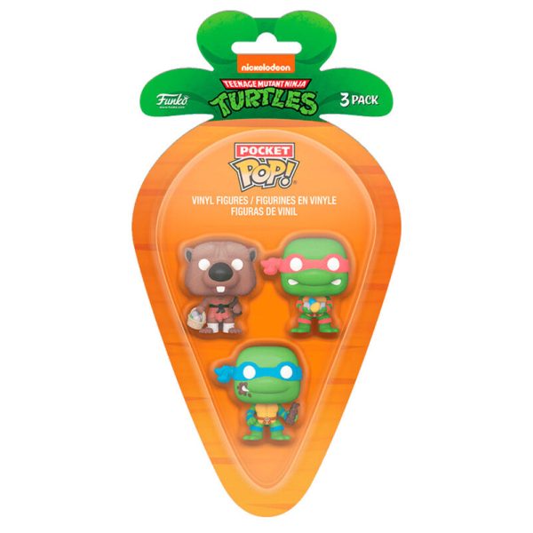 Blister 3 Figuras Carrot Pocket Pop Tortugas Ninja Splinter Leonardo Raphael on Sale