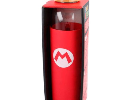 Botella Cristal Super Mario Bros Nintendo Funda Silicona 585Ml For Cheap