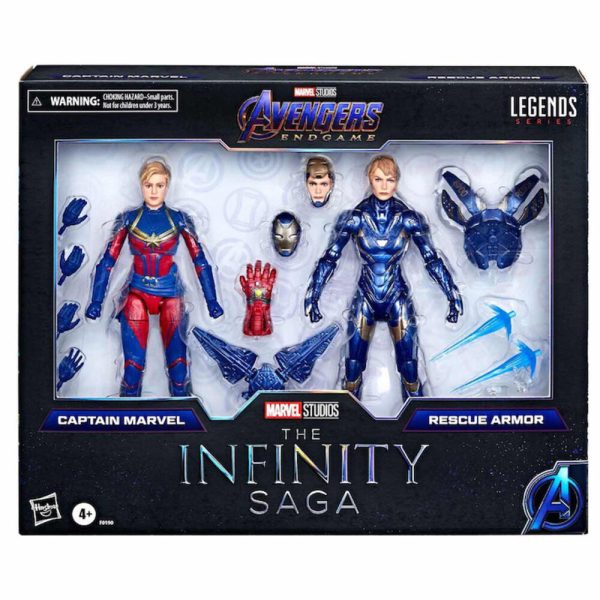 Blister 2 Figuras Captain Marvel & Rescue Armor The Infinity Saga Endgame Los Vengadores Avengers Marvel 15Cm on Sale