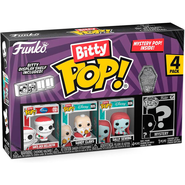 Blister 4 Figuras Bitty Pop Disney Pesadilla Antes De Navidad Santa Jack For Cheap