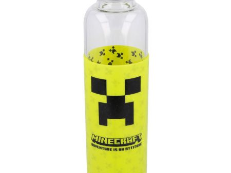 Botella Cristal Minecraft Funda Silicona 585Ml on Sale