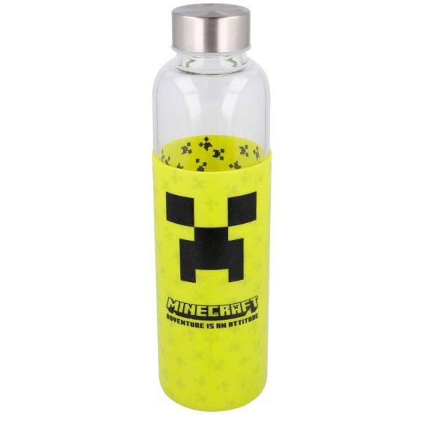 Botella Cristal Minecraft Funda Silicona 585Ml on Sale