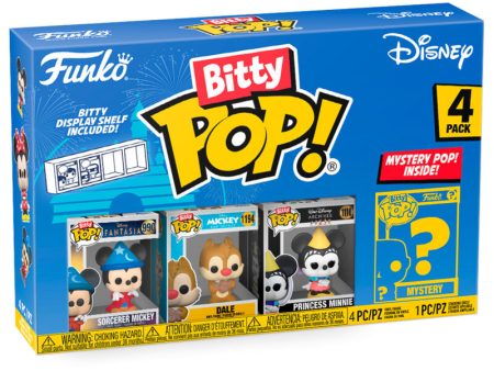 Blister 4 Figuras Bitty Pop Disney Sorcerer Mickey For Sale