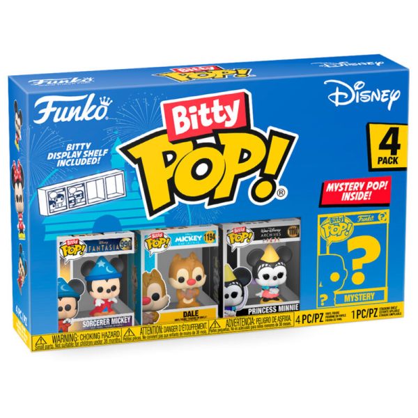 Blister 4 Figuras Bitty Pop Disney Sorcerer Mickey For Sale