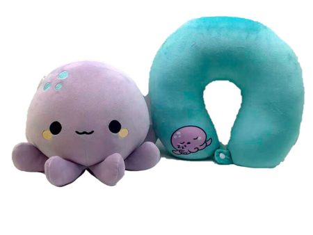 Almohada Viaje + Peluche Swapseazzz Pulpo Adoramals Cheap