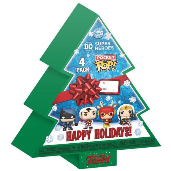 Arbol Navidad Con 4 Figuras Pocket Pop Dc Comics Tree Holiday Exclusive For Discount