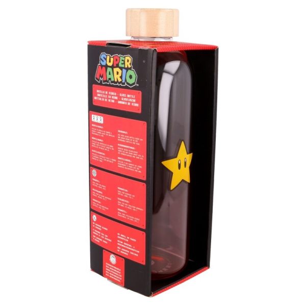 Botella Cristal Super Mario Bros Nintendo 1030Ml Fashion