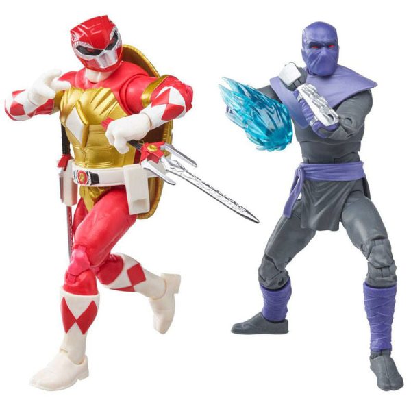 Blister Figuras Raphael + Foot Soldier Tommy Tortugas Ninja Power Rangers 15Cm For Sale