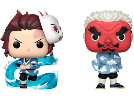 Blister 2 Figuras Pop Demon Slayer Kimetsu No Yaiba Tanjiro Kamado & Sakonji Urokodaki For Cheap